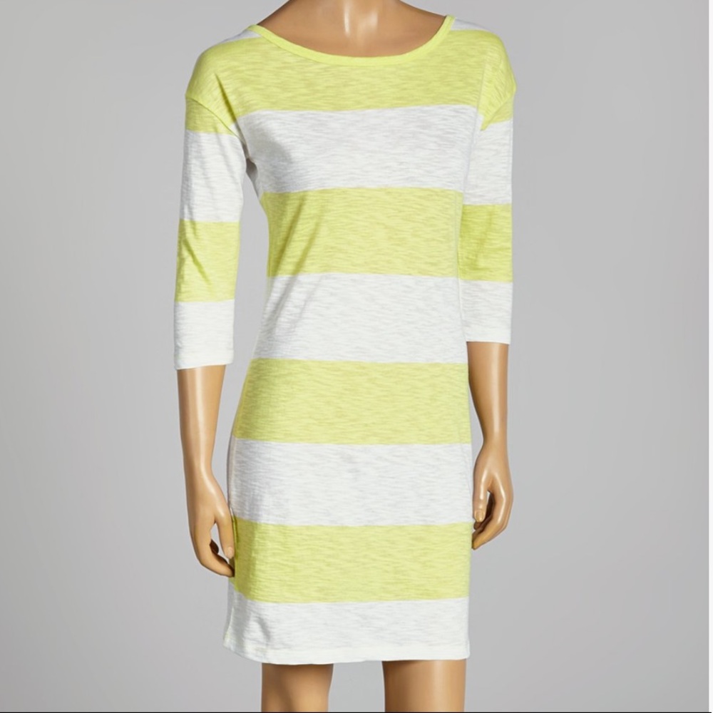 Limelight/White Striped T-shirt Style Dress